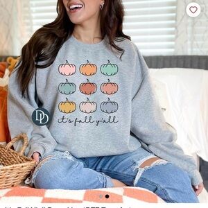 It’s fall fall grey crew neck‎ sweatshirt unisex sizing